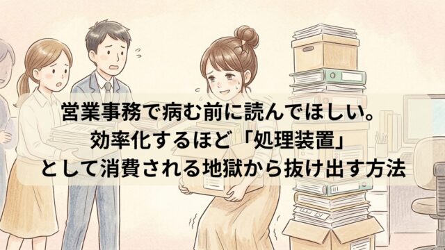 営業事務で病む前に読んでほしい。 効率化するほど「処理装置」 として消費される地獄から抜け出す方法